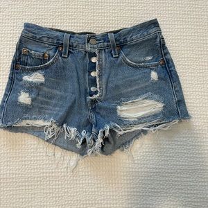 Levis distressed jean shorts
